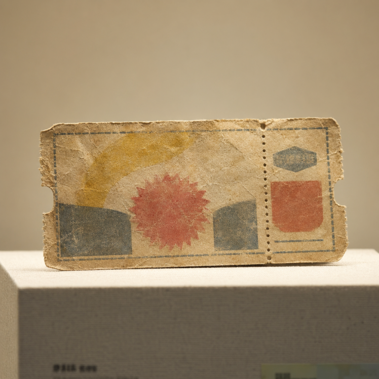 Coupon for a Restaurant That Changed Concepts Twice photographed as a premium museum object on a warm ivory plinth.