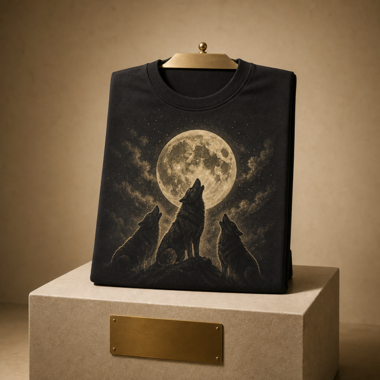 A mythic novelty shirt concept displayed as a digital folklore artifact.